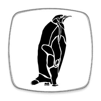 Black Graphic Penguin – Geometrisches Porträt - Viereckiger Kühlschrankmagnet - Weiß - Vorne