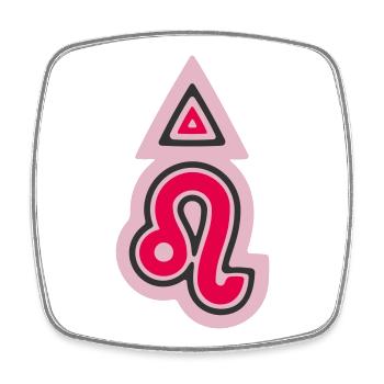 Zodiac Tribal Leo and Fire - Square fridge magnet - white - Front