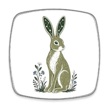 Celestial Hare Constellation Ears - Square fridge magnet - white - Front