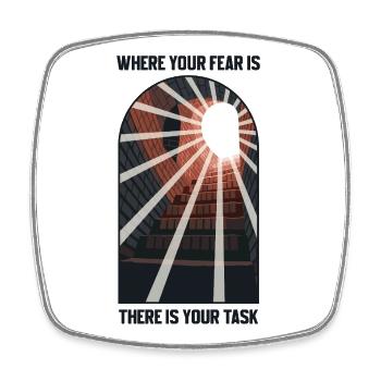 Fear as a signpost: solution - Square fridge magnet - white - Front