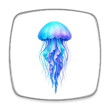 Blue jellyfish spirit - Square fridge magnet - white - Front