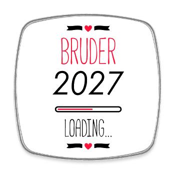 Brother's Heart Lettering with Heart - Square fridge magnet - white - Front