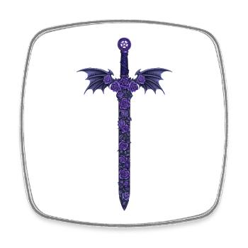 Rose Sword with Wings - Square fridge magnet - white - Front