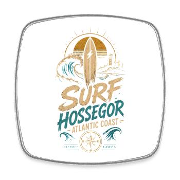 Hossegor Surfing - Magnet carré - blanc - Devant