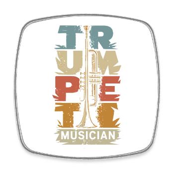Musique Trompettiste Trompettiste Musicien Vintage - Magnet carré - blanc - Devant