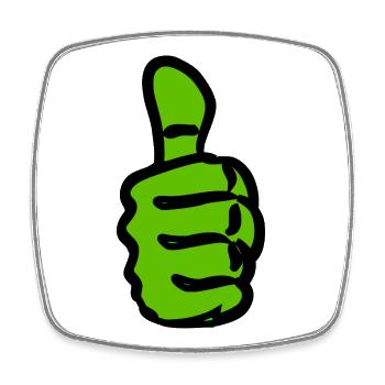 Contraste avec le pouce vert - Magnet carré - blanc - Devant