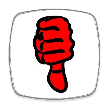Red Black Abstract Graphic Thumb - Square fridge magnet - white - Front