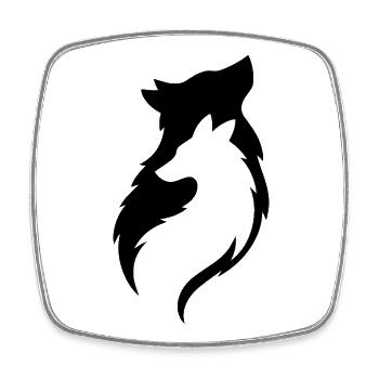Loup dans l’art mystique de la nature sauvage du loup - Magnet carré - blanc - Devant