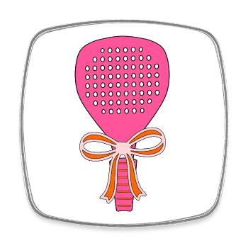 Cadeau de raquette de padel - Magnet carré - blanc - Devant