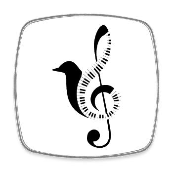 Musiknoten Musik Musiker Notenschlüssel Noten - Viereckiger Kühlschrankmagnet - Weiß - Vorne