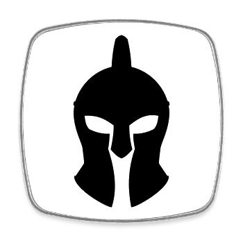 Griechische Kriegerhelm - Viereckiger Kühlschrankmagnet - Weiß - Vorne