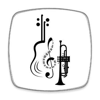 Musiknoten Musik Musiker Notenschlüssel Noten - Viereckiger Kühlschrankmagnet - Weiß - Vorne