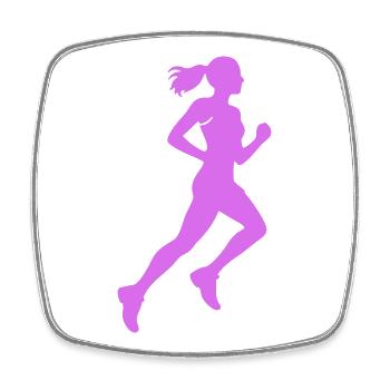 Laufsilhouette in Lila - Viereckiger Kühlschrankmagnet - Weiß - Vorne