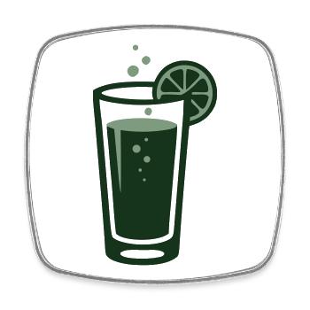 Ingwer Limonade Cocktail Glas Logo - Viereckiger Kühlschrankmagnet - Weiß - Vorne