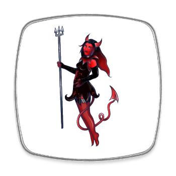 Crimson Devil Verführerin - Viereckiger Kühlschrankmagnet - Weiß - Vorne