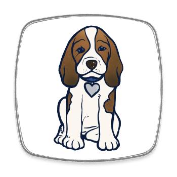 Illustration des Beagle-Herz-Welpen - Viereckiger Kühlschrankmagnet - Weiß - Vorne