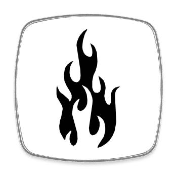 Flame - Square fridge magnet - white - Front