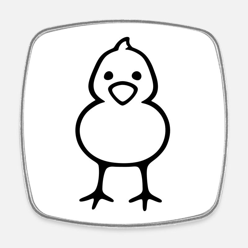 Poussin - Magnet carré - blanc