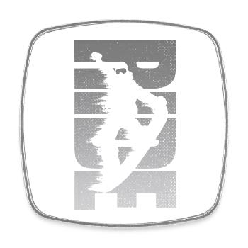 Snowboarding Retro Snowboarder Ride Distressed - Square fridge magnet - white - Front
