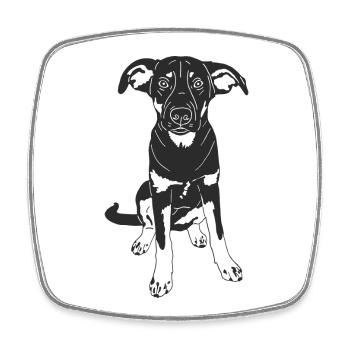 Malinois Mix - Viereckiger Kühlschrankmagnet - Weiß - Vorne