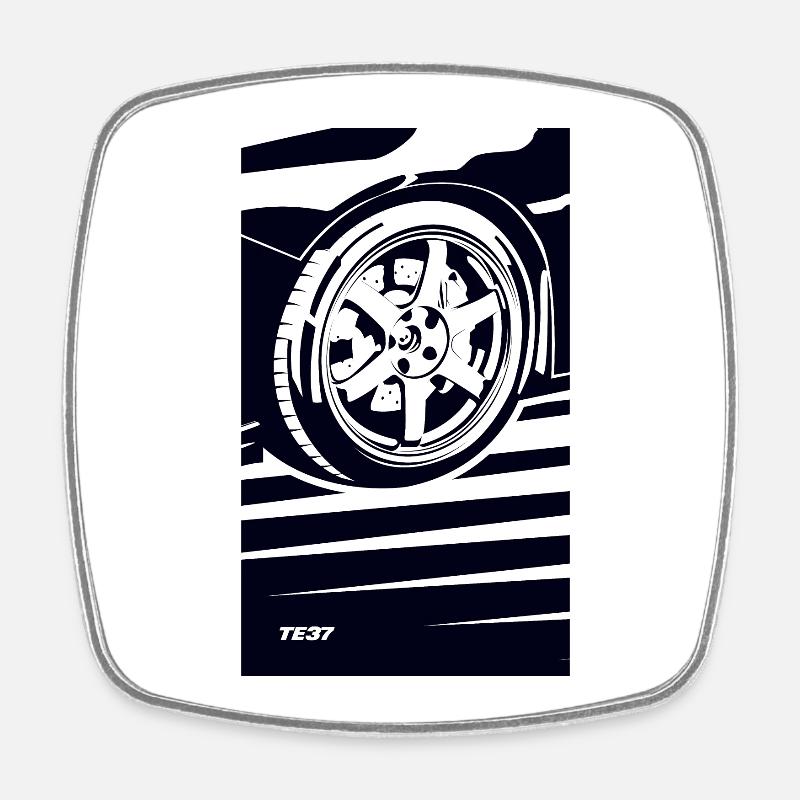 cool on any build - Square fridge magnet - white