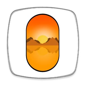 Sunset Design Logo - Viereckiger Kühlschrankmagnet - Weiß - Vorne