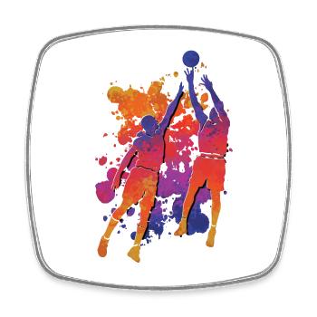 Basketballspieler Bunte Farbe Slam Dunk Sport - Viereckiger Kühlschrankmagnet - Weiß - Vorne