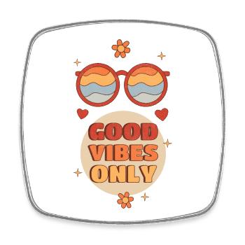 Good Vibes Vintage Graphic - Square fridge magnet - white - Front