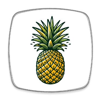 PINEAPPLE TROPICAL FRUIT FRUIT COCKTAIL PINA COLADA - Square fridge magnet - white - Front