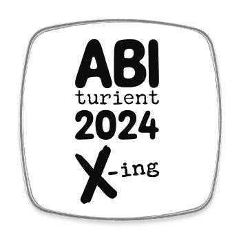 Abi 2024 Abitur Abiturient Schulabschluss - Viereckiger Kühlschrankmagnet - Weiß - Vorne