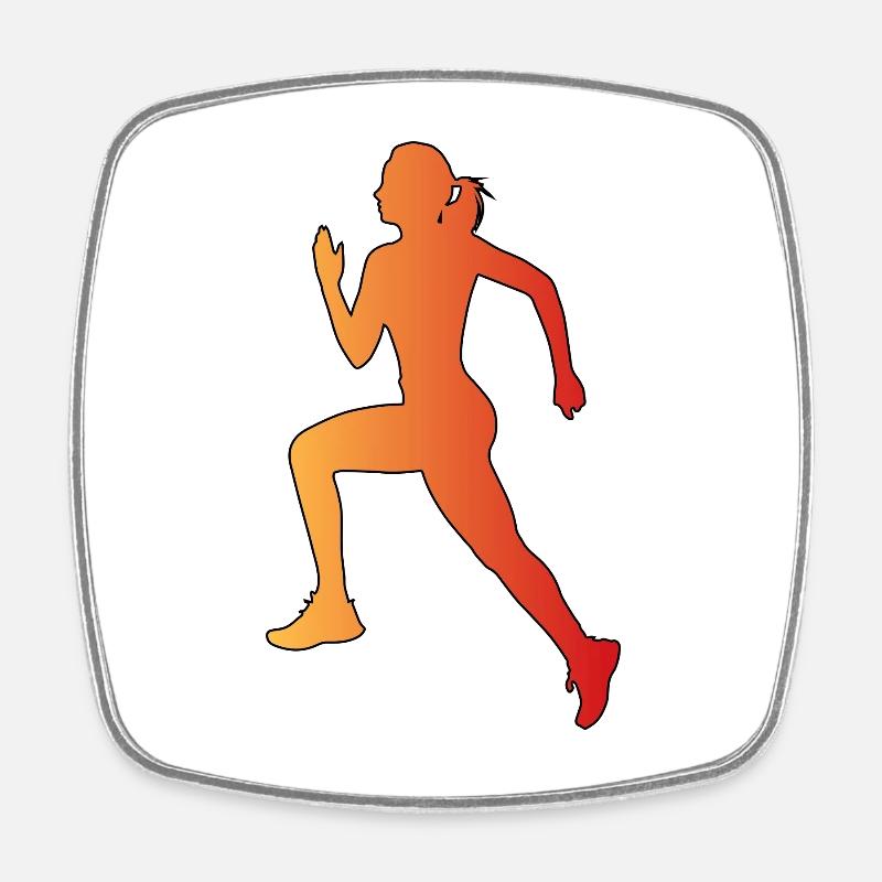 Jogger - Jogging - Running - Square fridge magnet - white