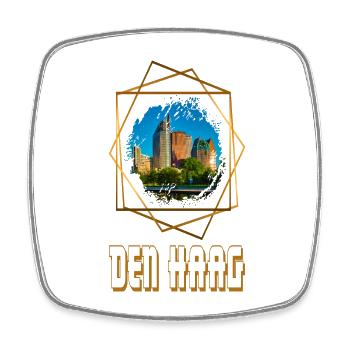 La Haye Pays-Bas Hollande Skyline City Gold - Magnet carré - blanc - Devant