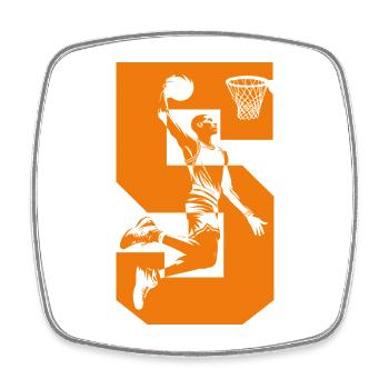 NUMÉRO 5 BASKETBALL 5E ANNIVERSAIRE - Magnet carré - blanc - Devant