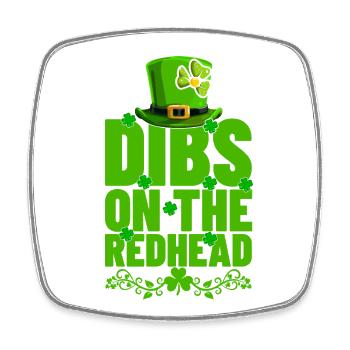 Dibs on the redhead - Square fridge magnet - white - Front