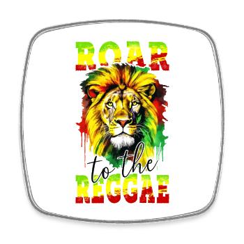 Löwe Jamaica Farben Reggae Rasta Rastafari Roar - Viereckiger Kühlschrankmagnet - Weiß - Vorne