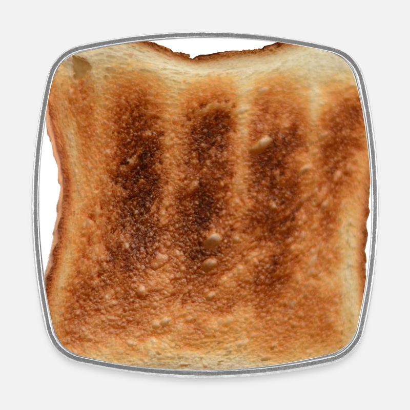 Toast - Just Toasted Toast - Square fridge magnet - white