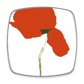 Coquelicot - Magnet carré - blanc - Devant