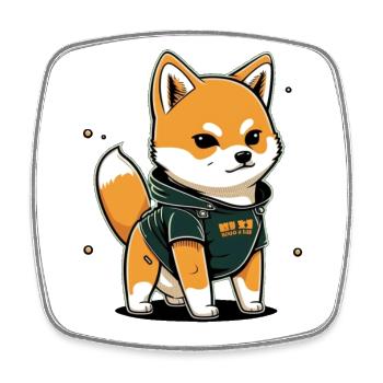 Cool Dog 2 - Viereckiger Kühlschrankmagnet - Weiß - Vorne
