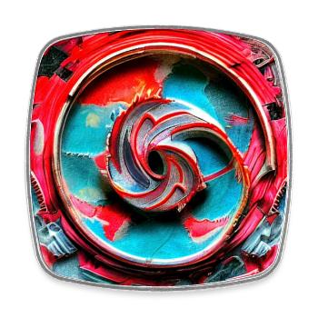 Wheel of Life - Square fridge magnet - white - Front