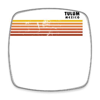 Retro Tulum Mexico Vintage Vacation Souvenir - Square fridge magnet - white - Front
