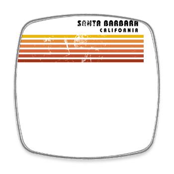 Retro Santa Barbara Kalifornien Vintage Urlaub - Viereckiger Kühlschrankmagnet - Weiß - Vorne