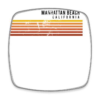 Retro Manhattan Beach Kalifornien Vintage Urlaub - Viereckiger Kühlschrankmagnet - Weiß - Vorne