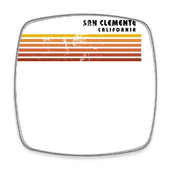 Retro San Clemente California Vintage Vacances - Magnet carré - blanc - Devant