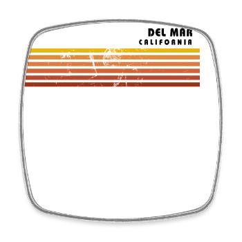Retro Del Mar California Vintage Souvenir de vacances - Magnet carré - blanc - Devant