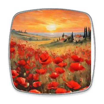 Mohnblumen Landschaft Toskana Blumen Natur - Viereckiger Kühlschrankmagnet - Weiß - Vorne