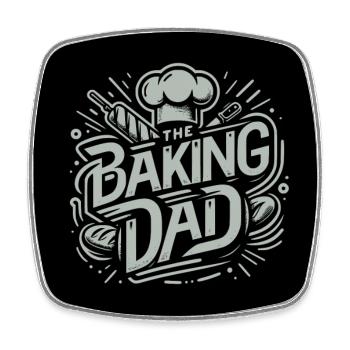 backender Papa - Vater ist Bäcker und backt Brot - Viereckiger Kühlschrankmagnet - Weiß - Vorne