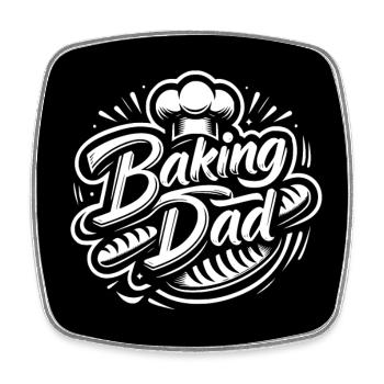 Le papa cuisinier - Papa cuisine. Père fait la pâtisserie pour nous. - Magnet carré - blanc - Devant