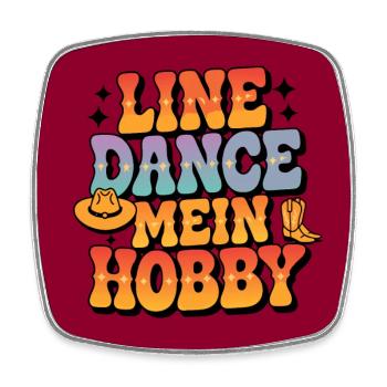 Line Dance mein Hobby - Viereckiger Kühlschrankmagnet - Weiß - Vorne