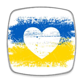 Ein Herz für die Ukraine - Viereckiger Kühlschrankmagnet - Weiß - Vorne