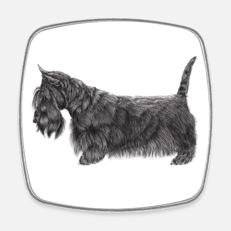 Scottish Terrier UB - Square fridge magnet - white